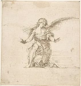 Kneeling Angel With Hands Outstretched by Pedro Duque Cornejo|Anonymous, Spanish, School of Seville, 17th century