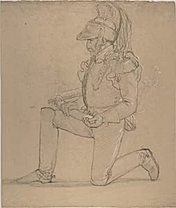 Kneeling Cuirassier by Pierre Narcisse Guérin