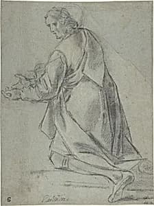Kneeling Youth Facing Left by Giacomo Cavedone