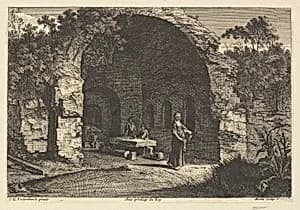 La Caffarella (ou Grotte d'Egerie) by Jean Morin|Cornelis van Poelenburch