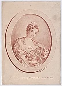 La Femme au petit Chien by Gilles Demarteau|François Boucher
