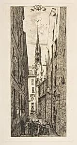 La Rue des Chantres, Paris by Charles Meryon
