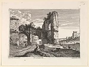La Vieille Femme Assise by Jean Morin|Cornelis van Poelenburch