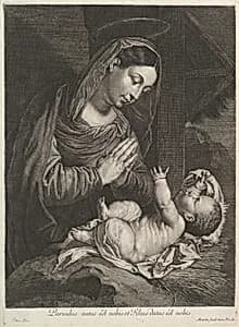La Vierge adorent l'Enfant Jesus by Jean Morin|Titian (Tiziano Vecellio)