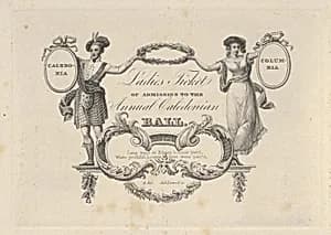 Ladies' Ticket of Admission to the Annual Caledonian Ball by Asher Brown Durand|John Allan