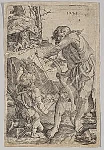 Lamech and Cain (reverse copy) by Lucas van Leyden