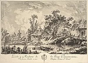 Landscape by Jean Pierre Louis Laurent Hoüel|François Boucher