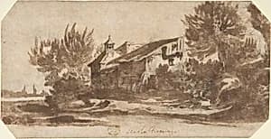 Landscape with a Country Chapel by Jacques Callot