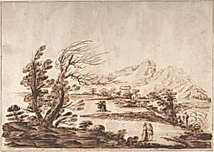 Landscape with Six Figures by Guercino (Giovanni Francesco Barbieri)