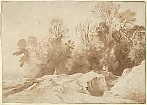 Landscape with Trees and Figures by Anonymous, Dutch, 17th century|Herman van Swanevelt|Karl Blechen