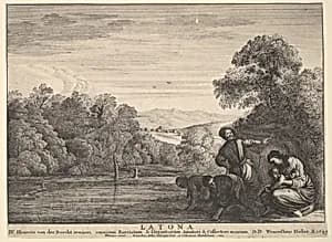 Latona and the Lycian peasants by Adam Elsheimer|Wenceslaus Hollar