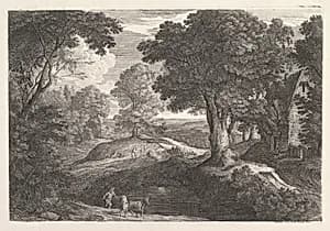 Le Bouvier pres d'une mare by Jean Morin|Jacques Fouquieres