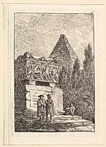 Le Sarcophage by Hubert Robert
