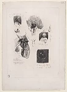 Leaf of Sketches by Alexandre-Gabriel Decamps