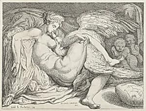 Leda and the Swan by Thomas Rowlandson|Michelangelo Buonarroti