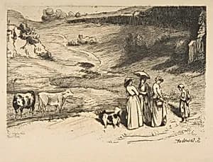 Les Demoiselles de village by Félix Bracquemond|Gustave Courbet