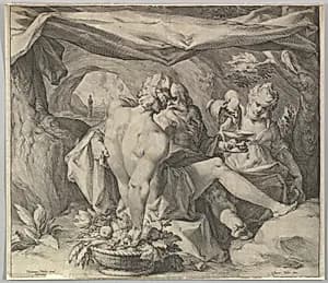 Lot and His Daughters by Jan Muller|Harmen Jansz. Muller