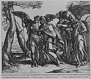 Lot's Flight from Sodom by Hendrick Goltzius|Anthonie Blocklandt