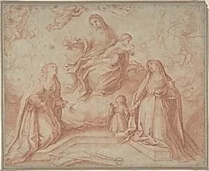 Madonna and Child with Saints by Anonymous, Italian, Roman-Bolognese, 17th century