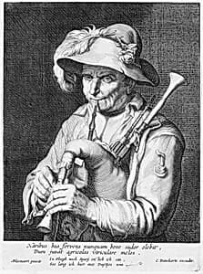 Man Playing Bagpipe by Cornelis Bloemaert|Abraham Bloemaert|Cornelis Danckertsz. I