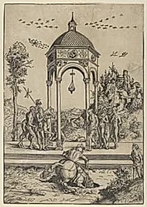 Marcus Curtius Plunging Into the Chasm by Lucas Cranach the Elder