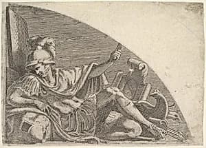 Mars Seated Amid Trophies by Léon Davent|Francesco Primaticcio