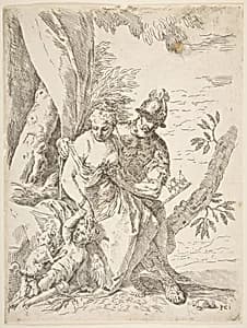 Mars, Venus, and Cupid by Simone Cantarini|Paolo Veronese (Paolo Caliari)