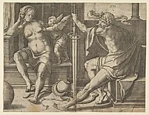Mars, Venus and Cupid by Lucas van Leyden