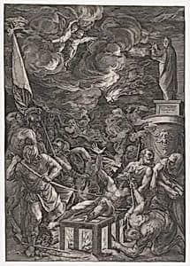 Martyrdom of St. Lawrence by Cornelis Cort|Titian (Tiziano Vecellio)