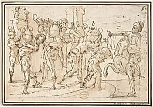 Men Carrying Jars