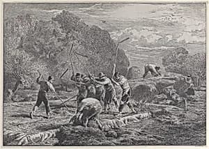 Men thrashing by Anonymous