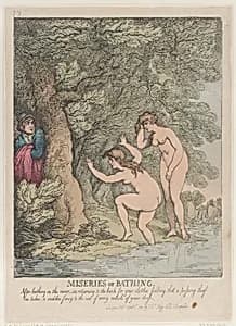 Miseries of Bathing by Thomas Tegg|Thomas Rowlandson