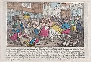 Miseries of London by Rudolph Ackermann, London|Thomas Rowlandson