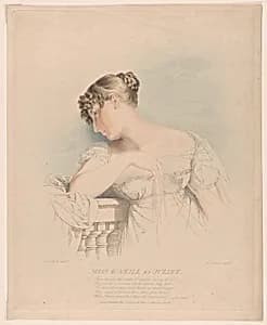 Miss O'Neill as Juliet by Frederick Christian Lewis, Senior|George Dawe|Lady Elizabeth Wrixon-Becher|William Shakespeare