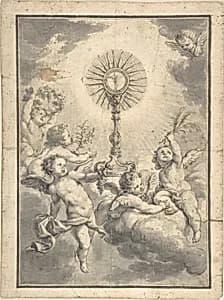 Monstrance Surrounded by Cherubs by Anonymous, Italian, 17th or 18th century