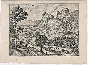 Mountain Landscape with Falconers