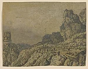 Mountain Valley with a Plateau by Hercules Segers