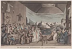 Mr. Bullock's Exhibition of Laplanders by Rudolph Ackermann, London|Thomas Rowlandson