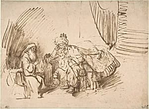 Nathan Admonishing David by Rembrandt (Rembrandt van Rijn)