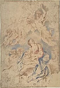 Nativity with Angels by Giovanni Benedetto Castiglione (Il Grechetto)