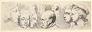 Nine Heads by Wenceslaus Hollar