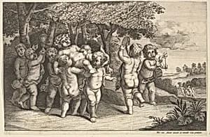 Nine Small Boys by Wenceslaus Hollar|Pieter van Avont|Pieter van Avont