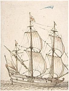 Old Ship Model by Willem van de Velde I