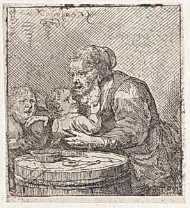 Old woman and two infants by Jacques Dassonville