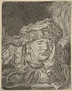 Old Woman Sleeping (copy) by Rembrandt (Rembrandt van Rijn)