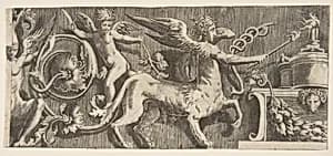 Ornament frieze with winged Centaur by Parmigianino (Girolamo Francesco Maria Mazzola)|Giulio Bonasone