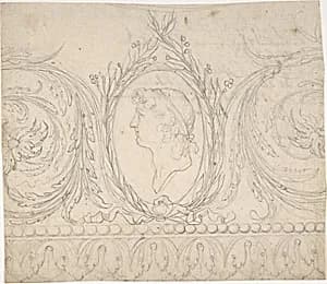 Ornament with Profile Portrait by Anonymous, German, 19th century