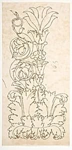 Ornamental drawings (recto) blank (verso) by Anonymous, French, 16th century