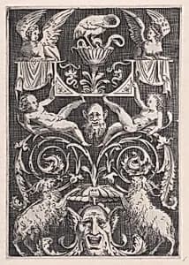 Ornamental Panel by Agostino Veneziano (Agostino dei Musi)|Raphael (Raffaello Sanzio or Santi)|Giovanni da Udine (Giovanni dei Ricamatori)
