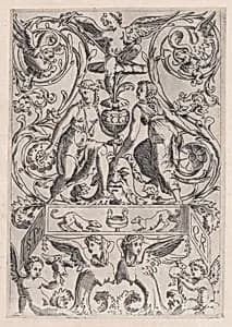 Ornamental Panel by Agostino Veneziano (Agostino dei Musi)|Raphael (Raffaello Sanzio or Santi)|Giovanni da Udine (Giovanni dei Ricamatori)